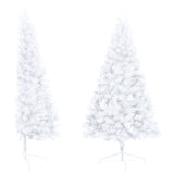 VidaXL Kunstkerstboom met verlichting en kerstballen half 150 cm wit