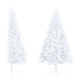 VidaXL Kunstkerstboom met verlichting en kerstballen half 210 cm wit