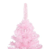Vidaxl kunstkerstboom met verlichting en kerstballen 180 cm pvc roze
