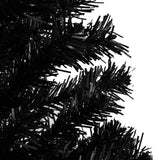 Vidaxl kunstkerstboom met verlichting en kerstballen 150 cm pvc zwart