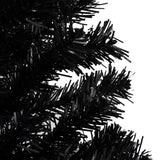 VidaXL Kunstkerstboom met verlichting en kerstballen 240 cm PVC zwart