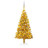 VidaXL Kunstkerstboom met verlichting en kerstballen 120 cm PET goud