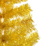 VidaXL Kunstkerstboom met verlichting en kerstballen 180 cm PET goud