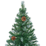 Vidaxl kunstkerstboom met verlichting kerstballen dennenappels 180 cm