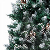 Vidaxl kunstkerstboom met led en kerstballen en dennenappels 240 cm