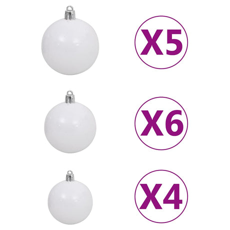 Vidaxl kunstkerstboom met verlichting en kerstballen 120 cm pvc groen