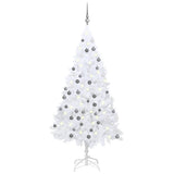 VidaXL Kunstkerstboom met verlichting en kerstballen 180 cm PVC wit
