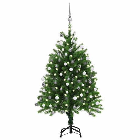 Vidaxl kunstkerstboom met verlichting en kerstballen 120 cm groen