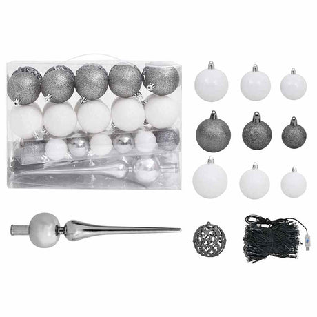 Vidaxl kunstkerstboom met verlichting en kerstballen 120 cm groen