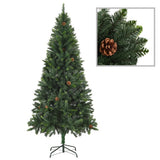 VidaXL Kunstkerstboom met verlichting en kerstballen 210 cm groen