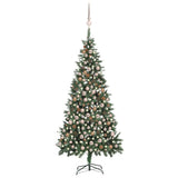 VidaXL Kunstkerstboom met verlichting kerstballen dennenappels 210 cm