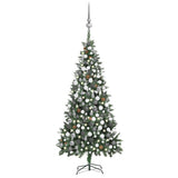 VidaXL Kunstkerstboom met verlichting kerstballen dennenappels 210 cm