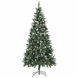 Vidaxl kunstkerstboom met verlichting kerstballen dennenappels 210 cm