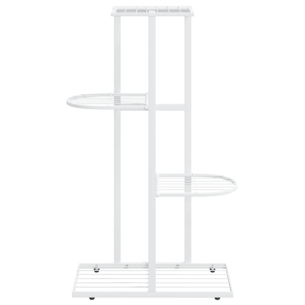 Vidaxl Blütenstandard mit 4 Schichten 43x22x76 cm Metallweiß