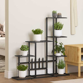 Vidaxl bloemenstandaard 94,5x25x88 cm metaal zwart