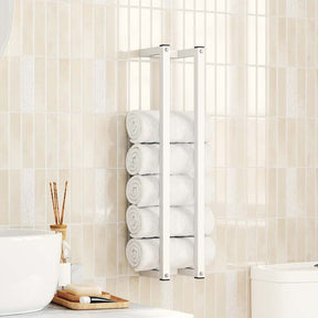 Vidaxl handdoekenrek 12,5x12,5x60 cm staal wit