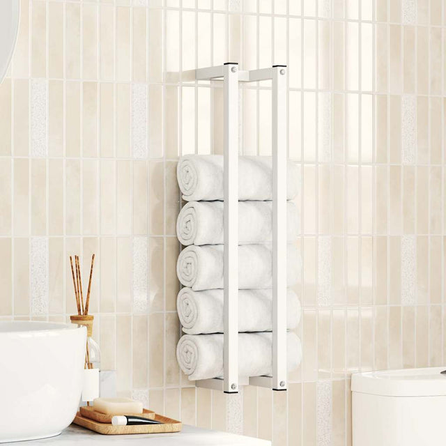Vidaxl handdoekenrek 12,5x12,5x60 cm staal wit