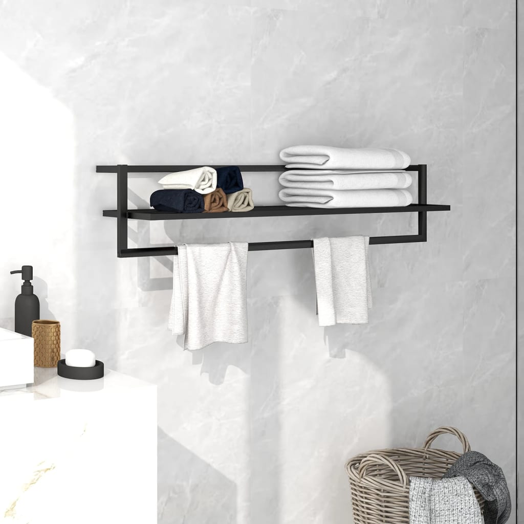 VidaXL Towel rack 95x25x22 cm iron black