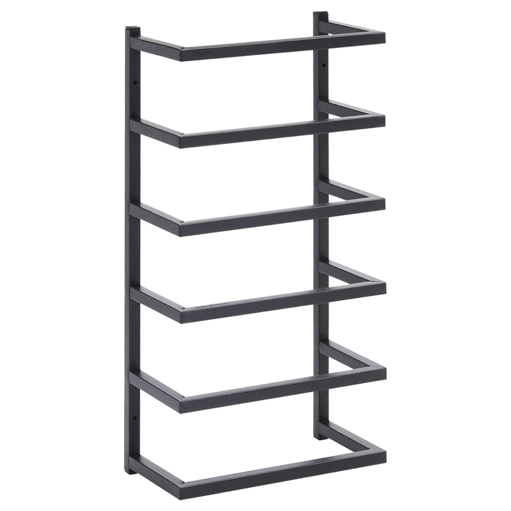 Rack per asciugamano Vidaxl 24x12x48 cm in acciaio nero