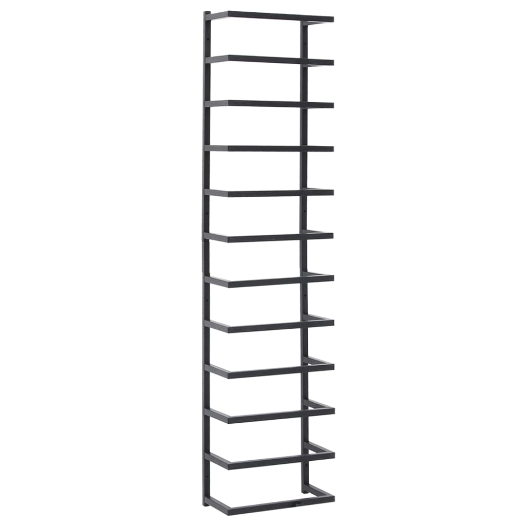 Rack per asciugamano Vidaxl 24x12x96 cm in acciaio nero