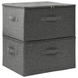 Vidaxl opbergboxen 2 st 43x34x23 cm stof antracietkleurig