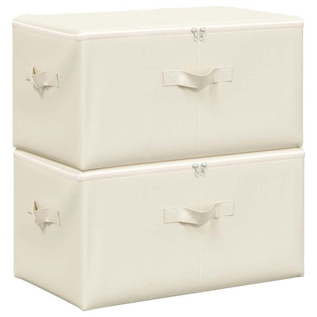 Vidaxl opbergboxen 2 st 43x34x23 cm stof crèmekleurig