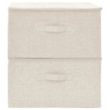 Scatole di archiviazione Vidaxl 2 PC 43x34x23 cm Crema in tessuto