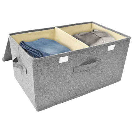 Vidaxl opbergbox 50x30x25 cm stof grijs
