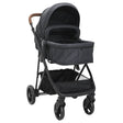 Vidaxl kinderwagen 2-in-1 staal antracietkleurig en zwart