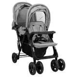 Vidaxl Twin Children Tandem Steel Light Gray