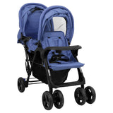 Vidaxl Twin Children Tandem Steel Navy Blue