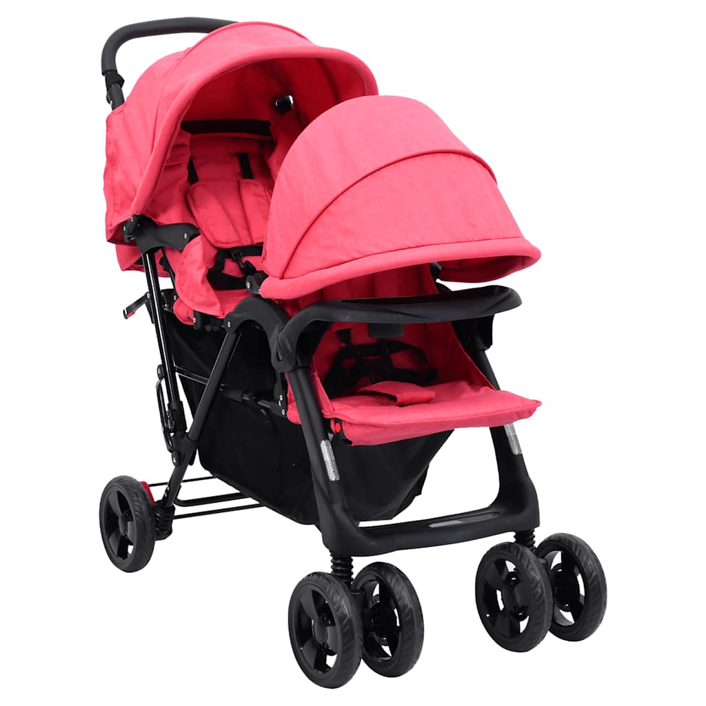 Vidaxl Twin Children Tandem Steel Red