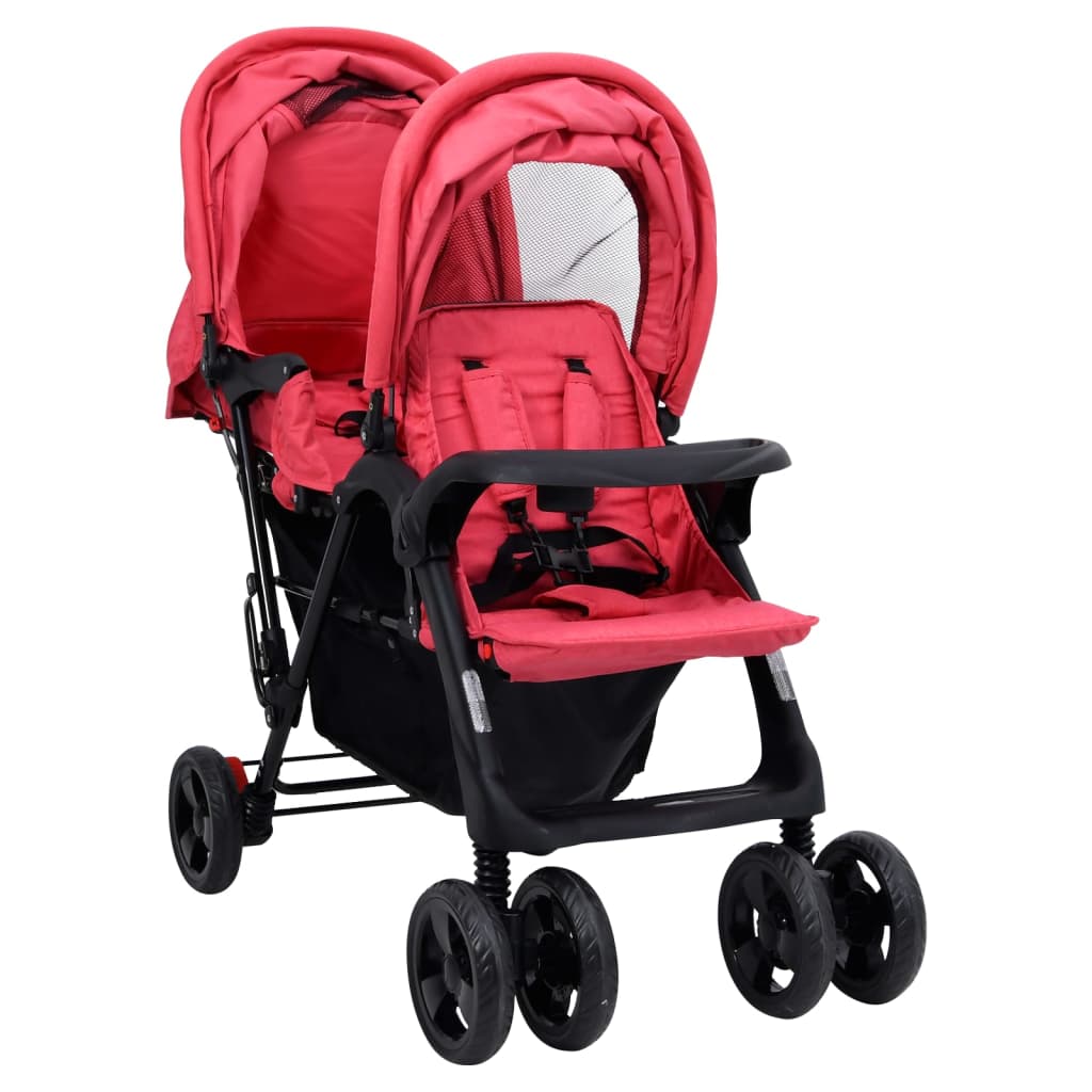 Vidaxl Twin Children Tandem Steel Red