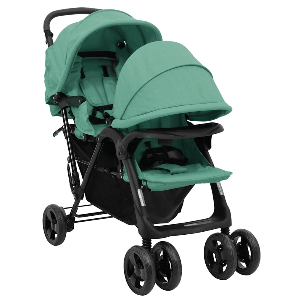 Vidaxl twin children Tandem Steel Green