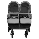 Vidaxl tweelingbuggy staal lichtgrijs en zwart