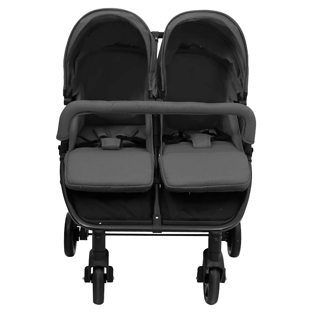 Vidaxl Twin Buggy Steel Dark Grey and Black