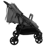 Vidaxl Twin Buggy Steel Dark Grey and Black