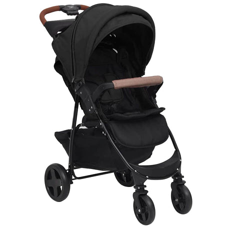 Vidaxl kinderwagen 3-in-1 staal antracietkleurig