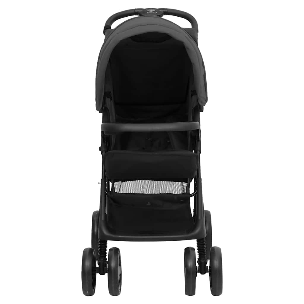 Vidaxl pram 2-in-1 steel dark gray and black