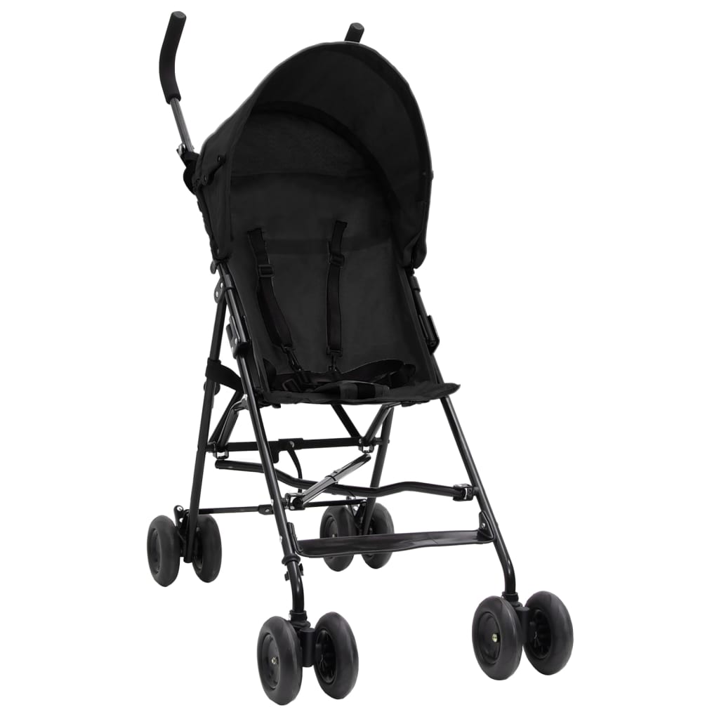 Vidaxl Kinderbuggy Staal Antracit -Corororued and Black