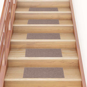 Vidaxl trapmatten zelfklevend 15 stuks 60x25 cm lichtbruin rechthoekig