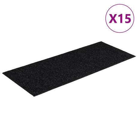 VIDAXL 15 ST PEDALA TATTO AUDSIVE RECTANGULARE 60X25 cm Nero