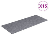 Vidaxl trapmatten zelfklevend 15 stuks 60x25 cm lichtgrijs rechthoekig