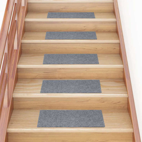 Vidaxl trapmatten zelfklevend 15 stuks 60x25 cm lichtgrijs rechthoekig