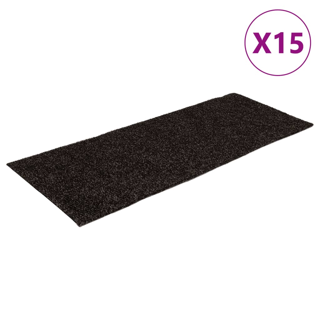 Vidaxl 15 st trapmatten zelfklevend rechthoekig 60x25 cm bruin