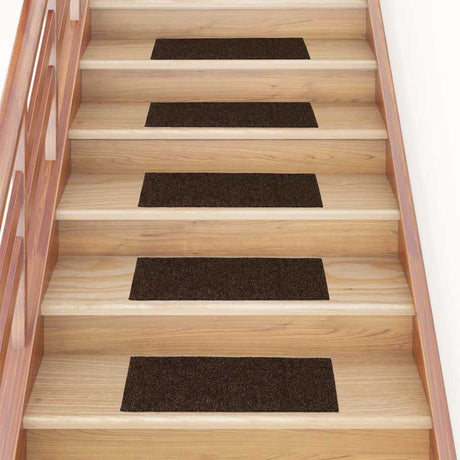 Vidaxl trapmatten zelfklevend 15 stuks 60x25 cm bruin rechthoekig