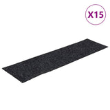 VidaXL 15 st pedal mats self -adhesive rectangular 76x20 cm gray