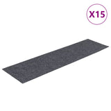 Vidaxl 15 ST PEDAL Podloge Selfudhezivno pravokotno 76x20 cm svetlo siva