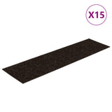 VidaXL 15 st pedal mats self -adhesive rectangular 76x20 cm dark brown