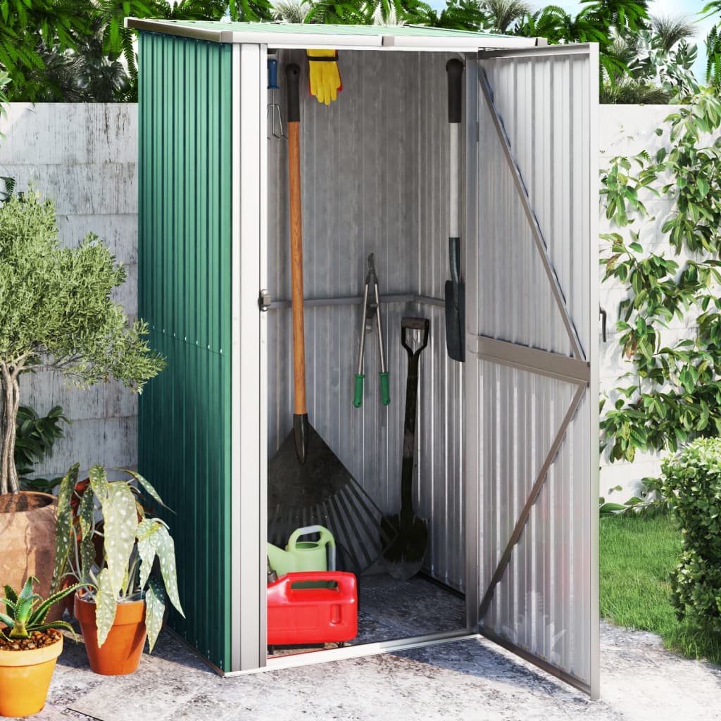 Vidaxl Garden Shed 118.5x97x209.5 cm de acero galvanizado verde